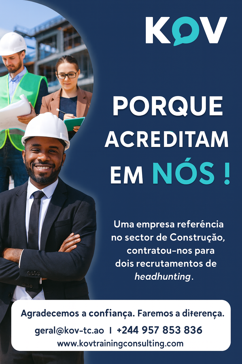 A KOV TRAINING E CONSULTING foi escolhida por uma empresa de referência no setor da construção em Angola